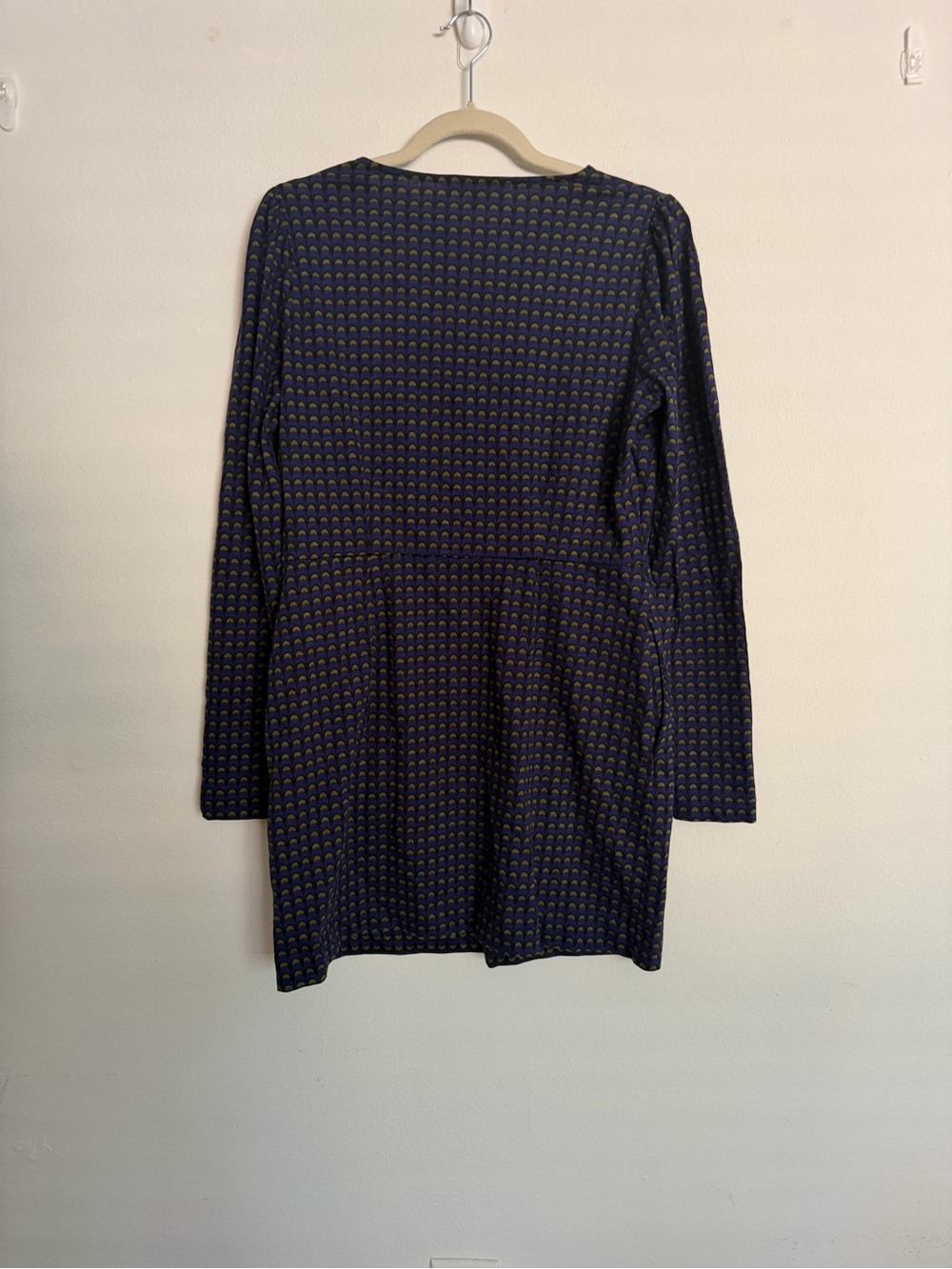 Boden Navy Dress with Gold Scallop Print - Picture 2 of 3